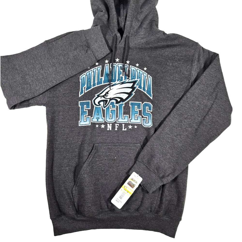 Philadelphia Eagles Football Hoodie Sweatshirt NFL Men’s Small Gray NWT New
